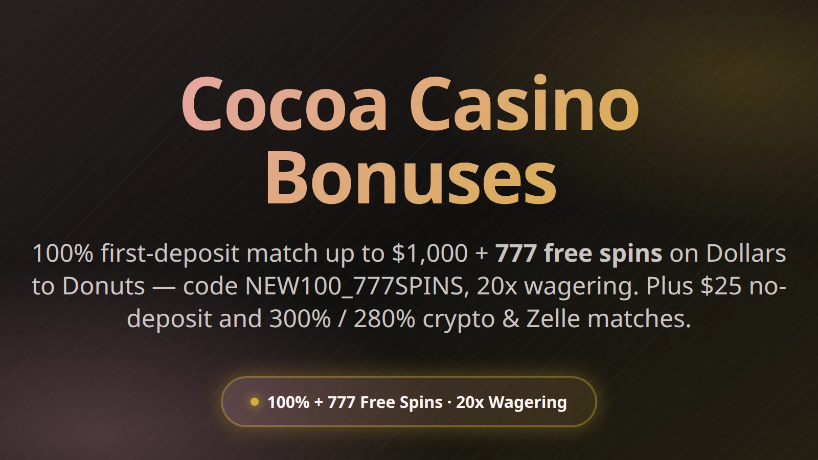 Cocoa Casino bonuses overview